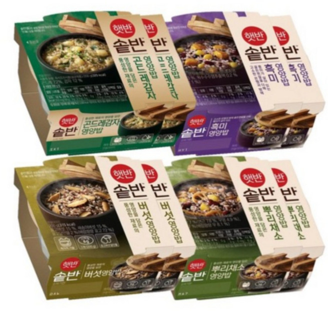 즉석 영양밥 8개 혼합세트 (버섯+뿌리채소+곤드레감자+흑미 각 200gX2개), 1박스, 1.6kg