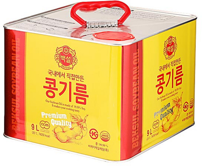 씨제이제일제당 백설 식용유 국내에서 직접만든 콩기름, 9L, 1개