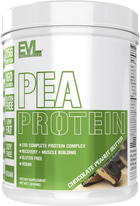 EVLUTIONNUTRITION 피 프로틴 초콜릿 피넛 버터 맛, 1개, 454g - 쿠팡
