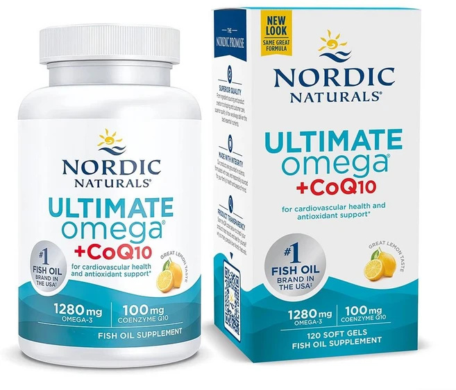 노르딕 내추럴스 얼티메이트 오메가+코큐텐 1280mg+100mg 120소프트젤, 120정, 1개 - 쿠팡