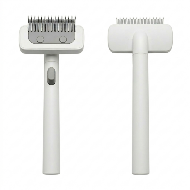 도기시티 반려동물 원터치 케어 디매터 브러쉬 6.5X18.7CM, 1개, 화이트