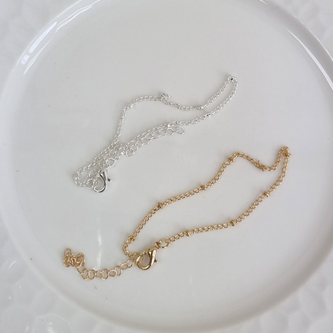 핑크비올라 써지컬 슬림 볼 체인 레이어드 패션 팔찌