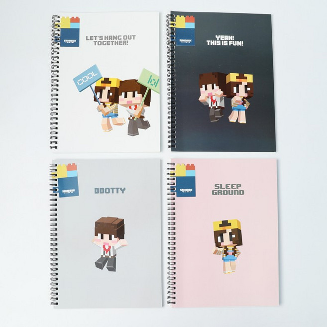 샌드박스 트윈링 유선 스프링노트 4종 / 신학기 초등노트 유선노트 스프링노트, 4개