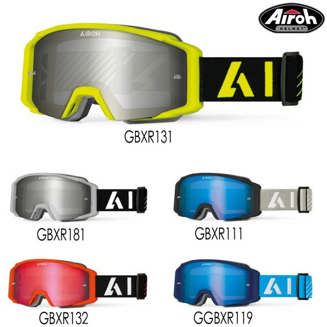 AIROH BLAST XR1 風鏡, GBXR181 電銀片淺灰框黑灰帶白字, 1個