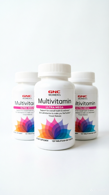 GNC 여성 울트라 메가 종합비타민 / GNC Women's Ultra Mega Multivitamin 120 Tablets Timed-Release, 3개, 120정