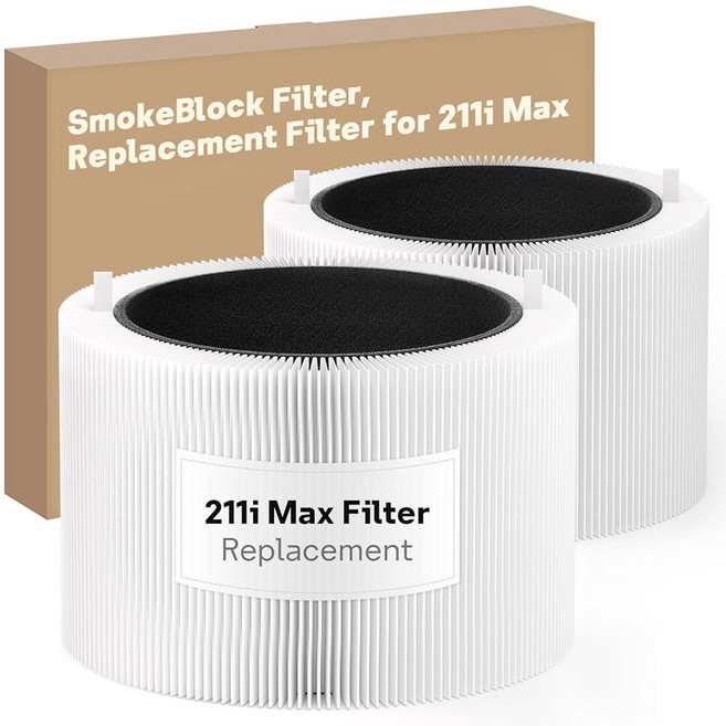 Leemone Blueair Blue Pure 311 자동 공기 청정기와 호환되는 알레르기 차단 필터 필터 교체 활성탄 2팩, 211i Max SB-2Pack