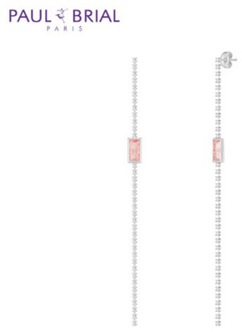 폴브리알 여성용 바게트 블링 귀걸이 PYBE0074 + 쇼핑백