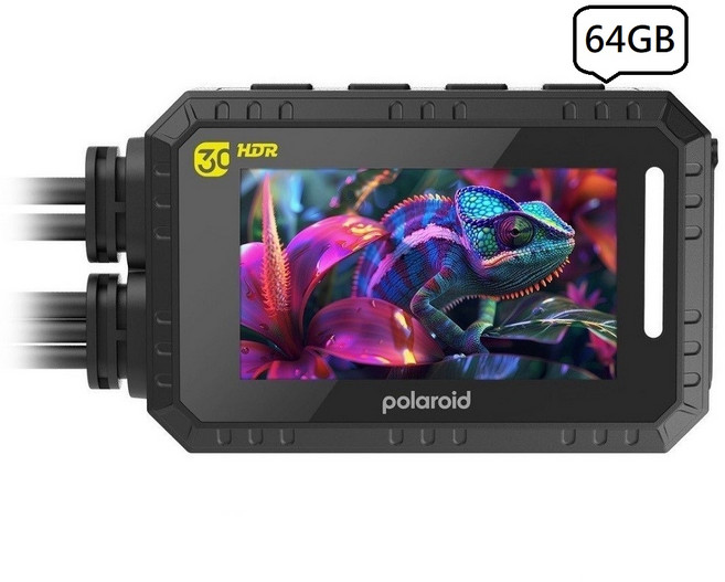 Polaroid MS283WGS 小蜂鷹 機車行車記錄器 30 HDR, 黑色, 64G