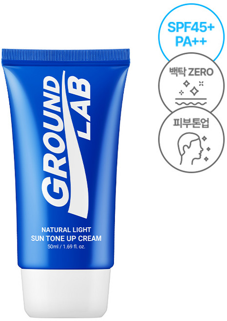 그라운드랩 내츄럴 라이트 남자 선크림 톤업 눈시림 없는 워터프루프, 1개, 50ml