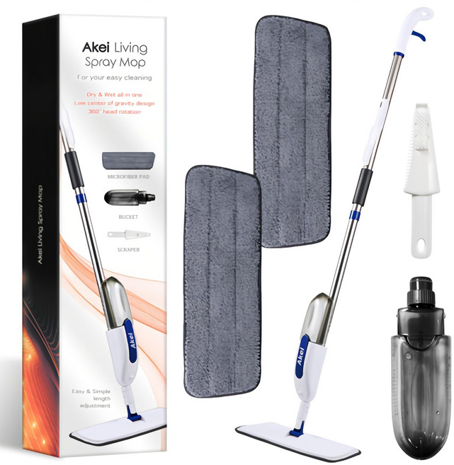 아케이 리빙 스프레이 밀대걸레 + 극세사패드 2p, 1세트