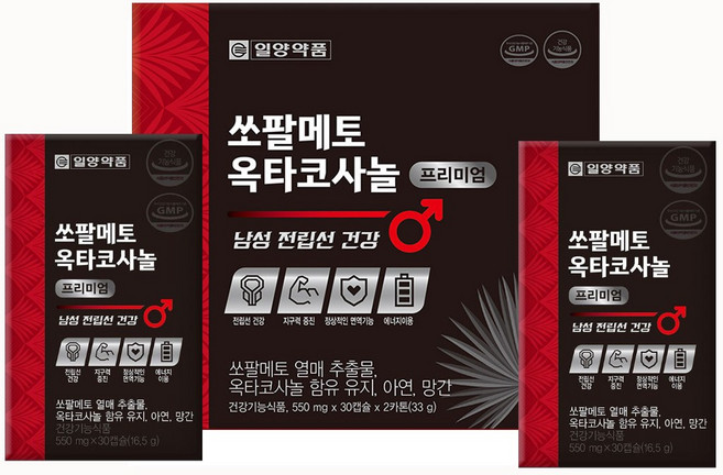 일양약품 쏘팔메토 옥타코사놀 프리미엄 전립선 지구력, 30정, 4개