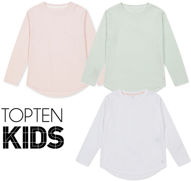 탑텐키즈 여아 부들부들 고급스러워 편안하게 자주 입게되는 원단 9부 긴팔 티셔츠