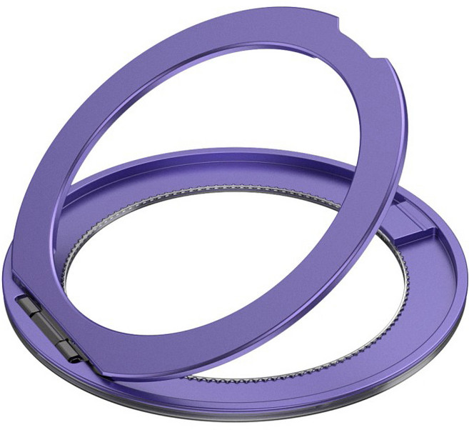 360도 회전 마그네틱 초슬림 접착식 알루미늄 합금 핑거링 휴대폰 거치대, 1개, D-Purple 진보라색