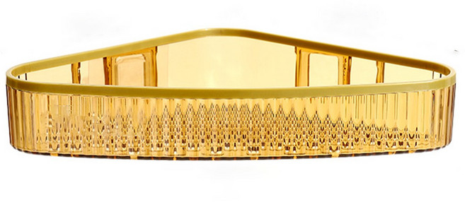 다목적벽걸이형욕실 수납랙 공간 절약형무타공 선반 주방욕실세면용품보관용, 1개, 황색삼각