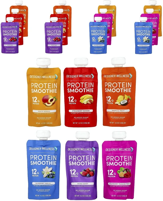 새해 건강을 선물하세요 Designer Wellness Protein 스무디 체험 버라이어티 팩 12팩 각 120g(4.2oz) 특별관리진행, DesignerWellnessProtein스무디체험버라, 120g - 쿠팡