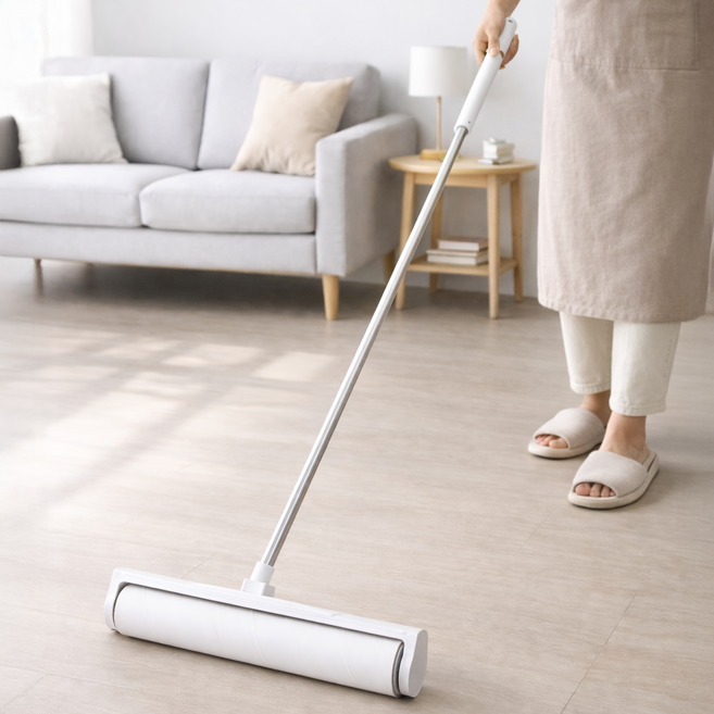 와이드 사선컷팅 테이프 클리너 길이조절 돌돌이, 1개