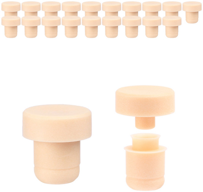 가인글로벌 기름병 이중 분리형캡 식초 간장 오일병 유리병 양념 소스 코르크 뚜껑 마개, 20개, 아이보리
