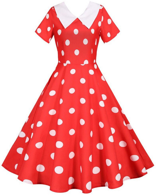 개화기의상 햅번 드레스 7080 복고풍 땡땡이 원피스 K84