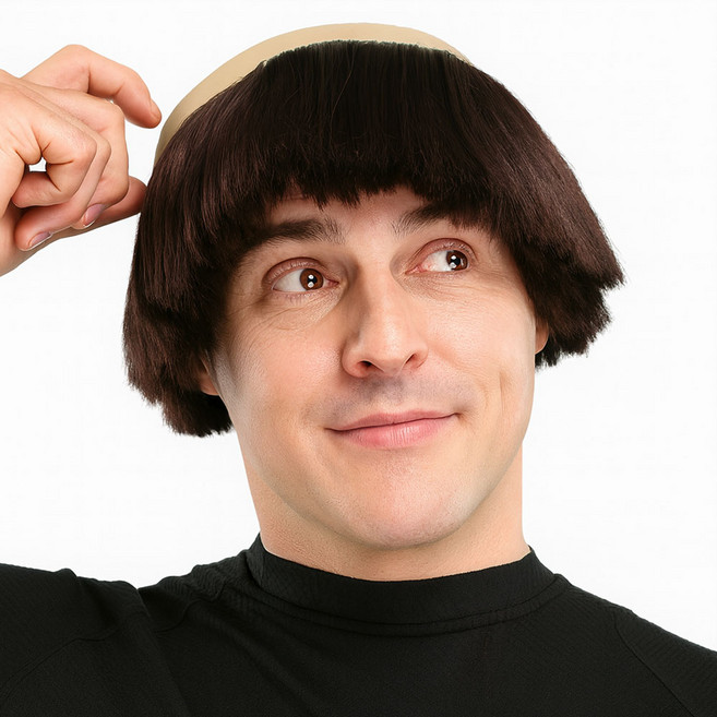 파티처럼 할로윈 파티소품 파티가발 대머리 [사오정 대머리 브라운], 1개