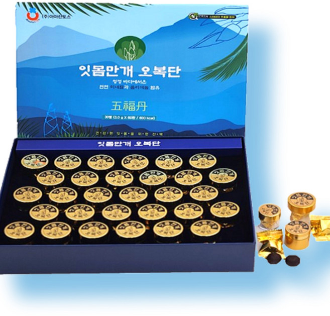잇몸만개오복단환 황금손 해죽순환 침향 칼슘 토디팜재거리 홍삼추출액 셀레늄 폴리페놀 함유, 30병(3.0 g x 60 환), 180g, 1개