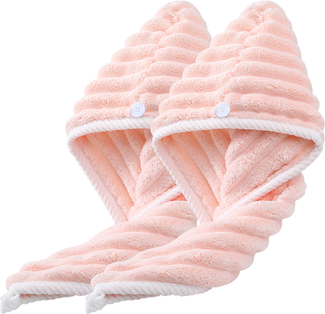 지세 드라이 헤어타월 63 x 43 cm, 1세트, 핑크 2개입