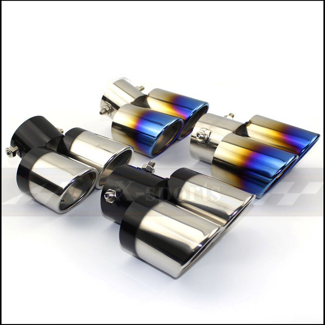 머플러팁 커터 마후라 듀얼배기 셀프튜닝, GS0600144B블루스트레이트, 1개