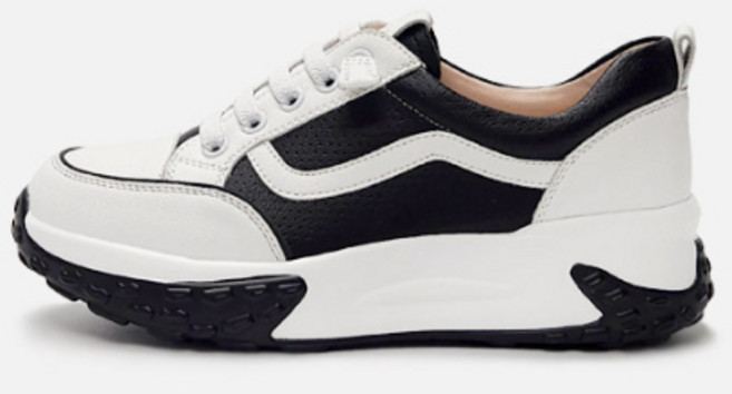 빌리브 소가죽 키높이 통굽 여성 스니커즈 4cm