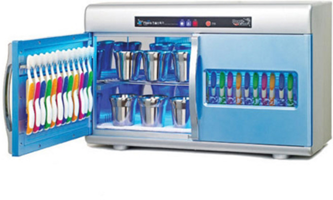 하인스 칫솔 컵 겸용 살균소독기 HA-DT9800 24인용, 블루