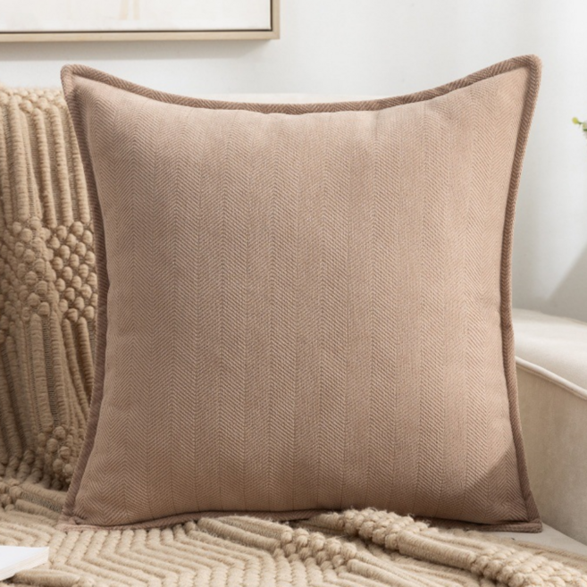 서플라이랩 솔리드 헤링본 쇼파쿠션 국산솜 포함, 옵션1. 심플베이지