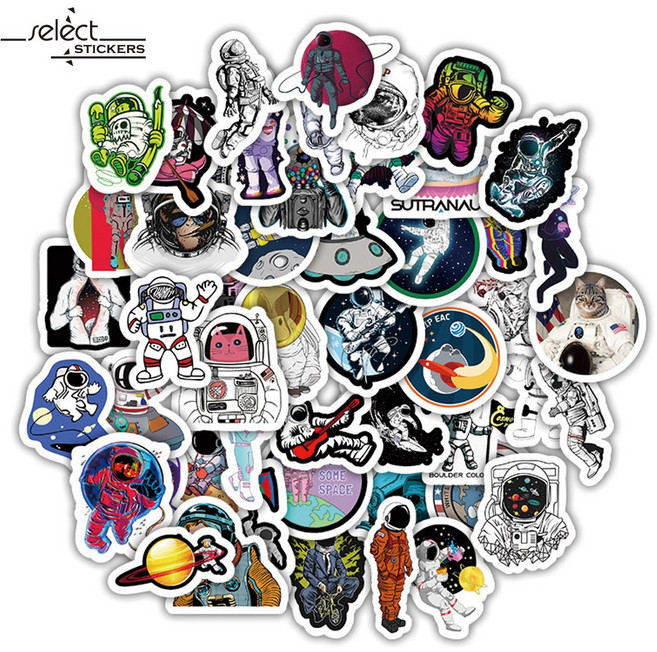 셀렉트스티커 캐리어스티커 노트북 스트릿 우주비행사 49종 세트, 혼합색상, 1세트