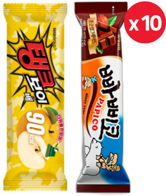 해태 아이스크림 120ml 탱크보이 배 10개+빠삐코 10개