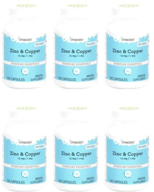 비타코스트 아연 구리 15mg 1mg 캡슐 100정, 6개 - 쿠팡