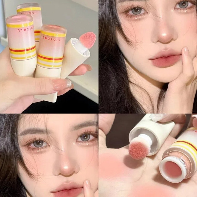 블러셔 Judydoll 리퀴드 블러쉬 페이스 뺨 아이 하이 컬러 렌더링 밝게 오래 지속되는 천연 방수 메이크업 화장품, [03] 04, [03] 04