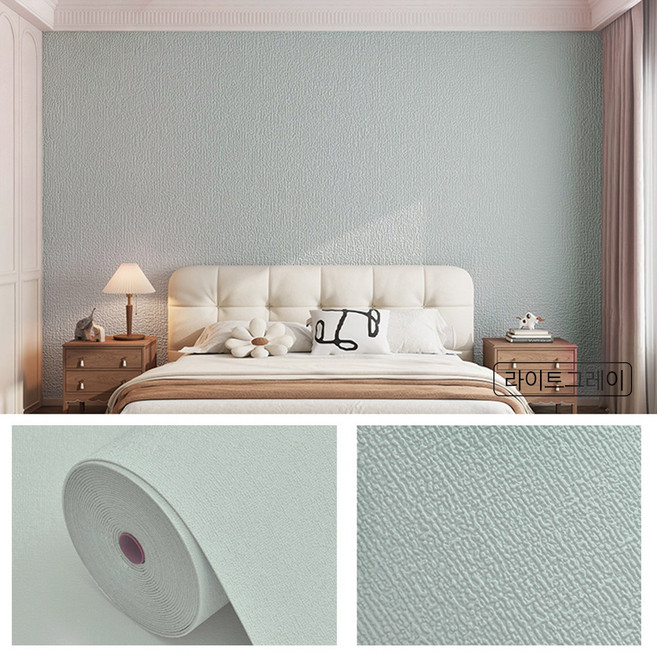 SC FMCG 쉽게 붙이는 벽지 자유롭게 자르기 가능 방수 방습 곰팡이 안 생김, 라이트그레이