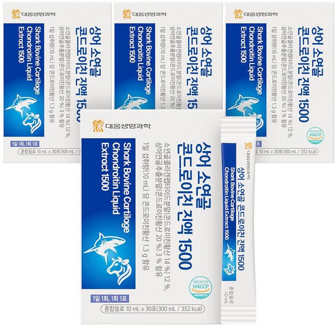 대웅생명과학 상어연골 소연골 액상 콘드로이친1500 진액 스틱, 4개, 30회분