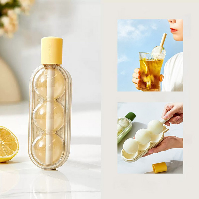 탕후루 모양 빨대형 아이스볼 메이커 얼음틀 아이스크림 몰드, 화이트, 1개