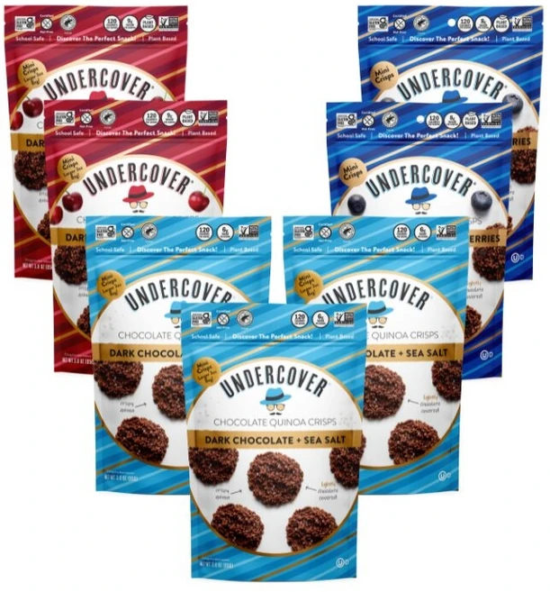 언더커버 크리스피 퀴노아 다크 초콜릿 버라이어티팩 크런치 스낵 7pk, 1세트, 595g - 쿠팡