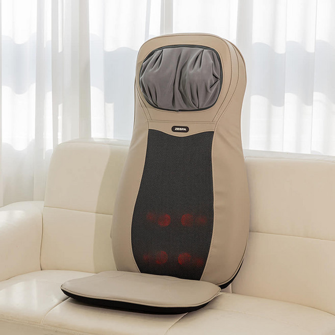 제스파 ZP743 리얼 맥스업 전신 안마기 등 쿠션 의자형 마사지기, 모노베이지, 정품.ZP/745