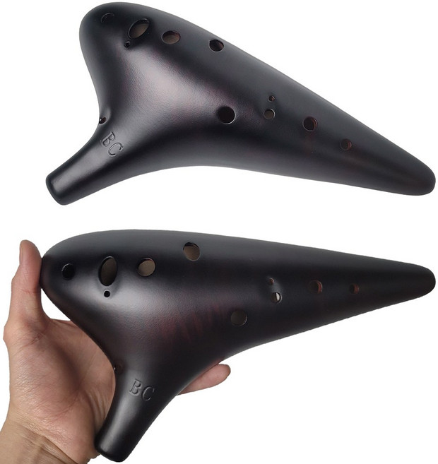 제이 BC 베이스C 도자기 오카리나, 1개, 다크브라운