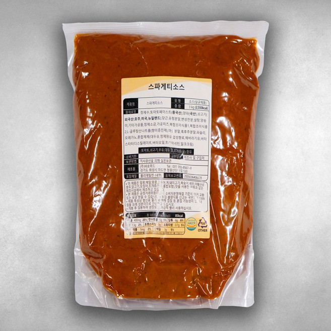 바로푸드 스파게티소스 3kg / 냉장 대용량 업소용, 1개