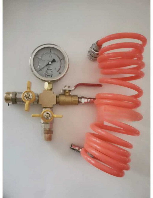 4방향 수압 게이지 수도관 누수탐지기 테스트 16kg 4방향 압력계 1개, 튜브 16kg 4방향 압력 게이지