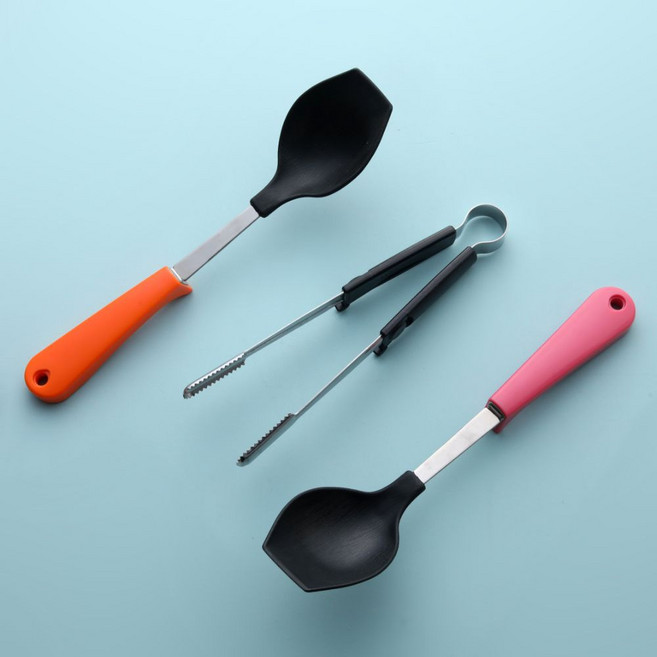 에어키친 받침대가 있어 위생적이고 편리한 공중부양 볶음스푼, 주황색, 1개