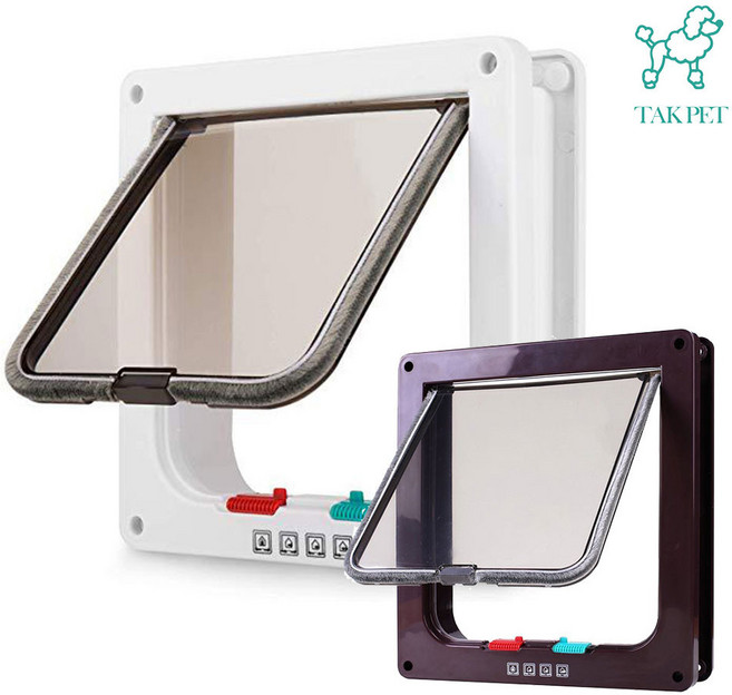 탁펫 반려동물 양방향 펫도어 사이즈 L, 브라운, 1개