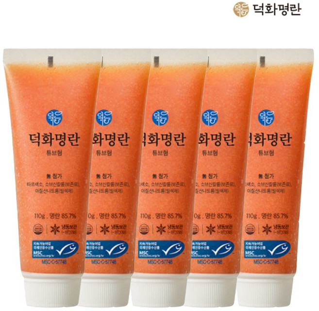 덕화명란 명란튜브 오리지날 110g, 5개