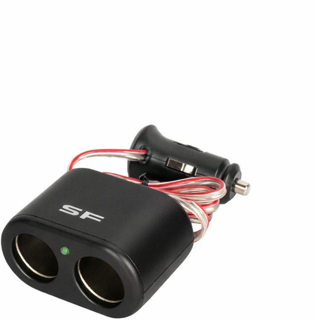 뭉구카 SF 국산 차량용 검정색 시거잭 2소켓 멀티2소켓 12V 24V 겸용 자동차 전원 확장 트럭 화물차 택시 필수품, 2구, 1개