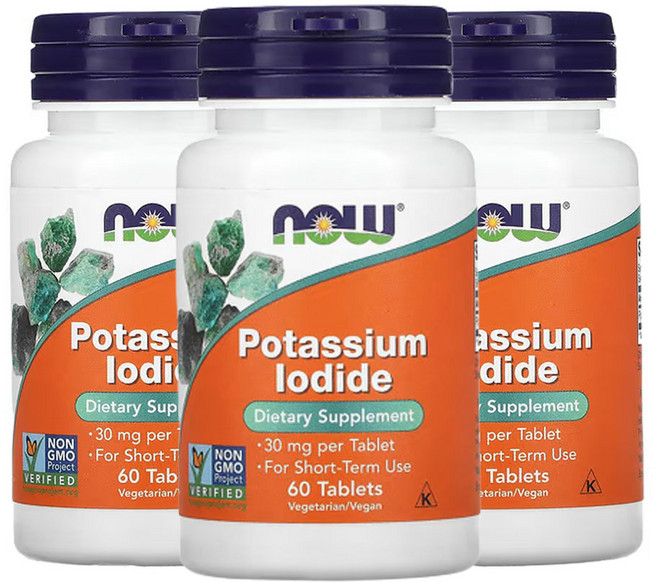나우푸드 요오드화 칼륨 30mg 60정, 3개