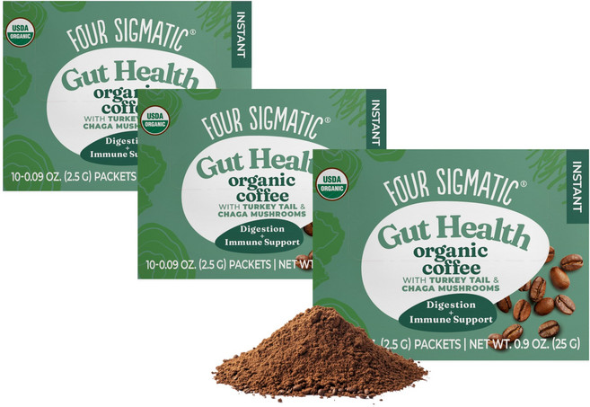 포 시그매틱 버섯 커피 믹스 동충하초 및 차가 3개 팩 (총 Four Sigmatic Mushroom Coffee Mix Cordyceps and Chaga Pack of 3 (3, 1개