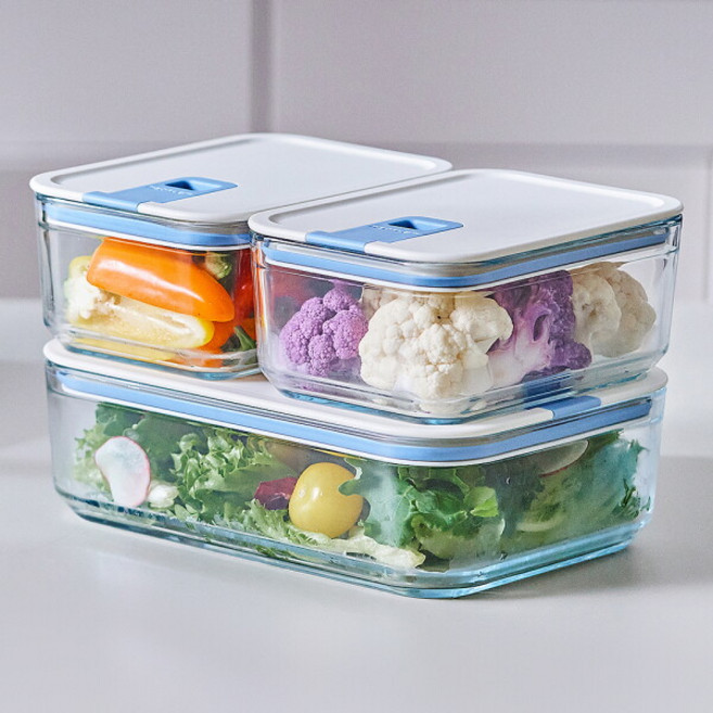 [네오플램] [특허받은] 퍼펙트씰M 전자렌지용 내열유리 밀폐용기 3종(직사각500x2+1100x1), 상세 설명 참조, 상세 설명 참조