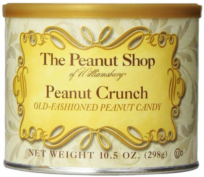 The Peanut Shop of Williamsburg Bite Size Peanut Crunch Squares Old Fashioned Peanut Brittle Crun, 1개