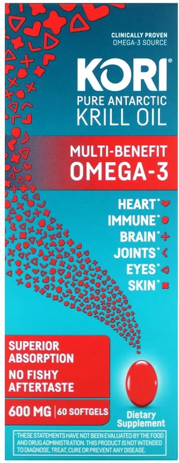 Kori 순수 남극 크릴 오일 다기능 오메가3 소프트젤 60정 Kori (코리), Kori 코리 안타틱 크릴 오일 60 소프트젤 오메가3, 상세페이지 참조 - 쿠팡